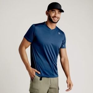 Vapor Apparel Eco Sol V Neck Performance Tee Shirt Navy size Medium